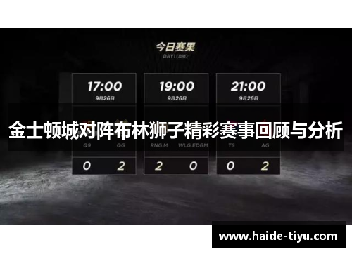 金士顿城对阵布林狮子精彩赛事回顾与分析